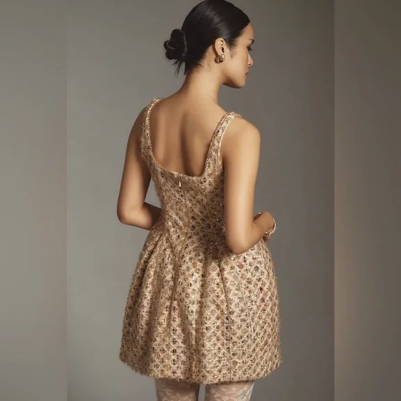 NWT Size 2 - Maeve Tweed Fit & Flare Mini Dress - Picture 6 of 17